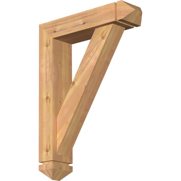 Ekena Millwork Traditional Arts and Crafts Smooth Bracket w/ Offset Brace, Western Red Cedar, 5 1/2"W x 22"D x 30"H BKT0604X22X30TRA03SWR - main
